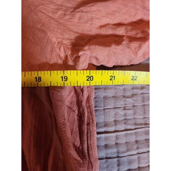 Torrid Coral Textured Tie Front Midi Blouse Womens 3X Crabapple Orange - Picture 5 of 6